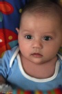 Wild Red Suspenders  - Baby boy photo (2 1/2 mos)