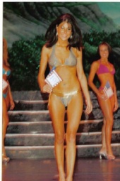 Julie Laughter - on stage at the American Dream Calendar Girl