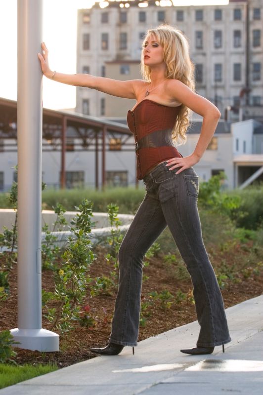 Kimberly - Red Bust Gore Corset