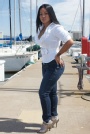 Miss Bay Area - Tara body shot jeans profile