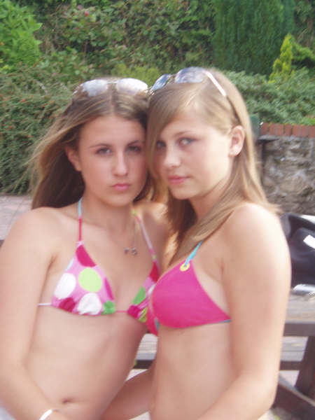 Natz - me and cat in bikinis (me on the right)