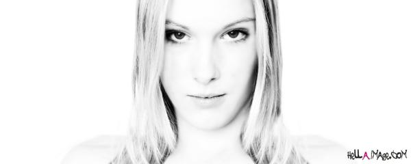 chloe - black and white head shot