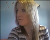 amy - ME stripy top, long blonde hair