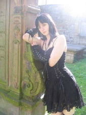 Melissa - pose next to gravestone
