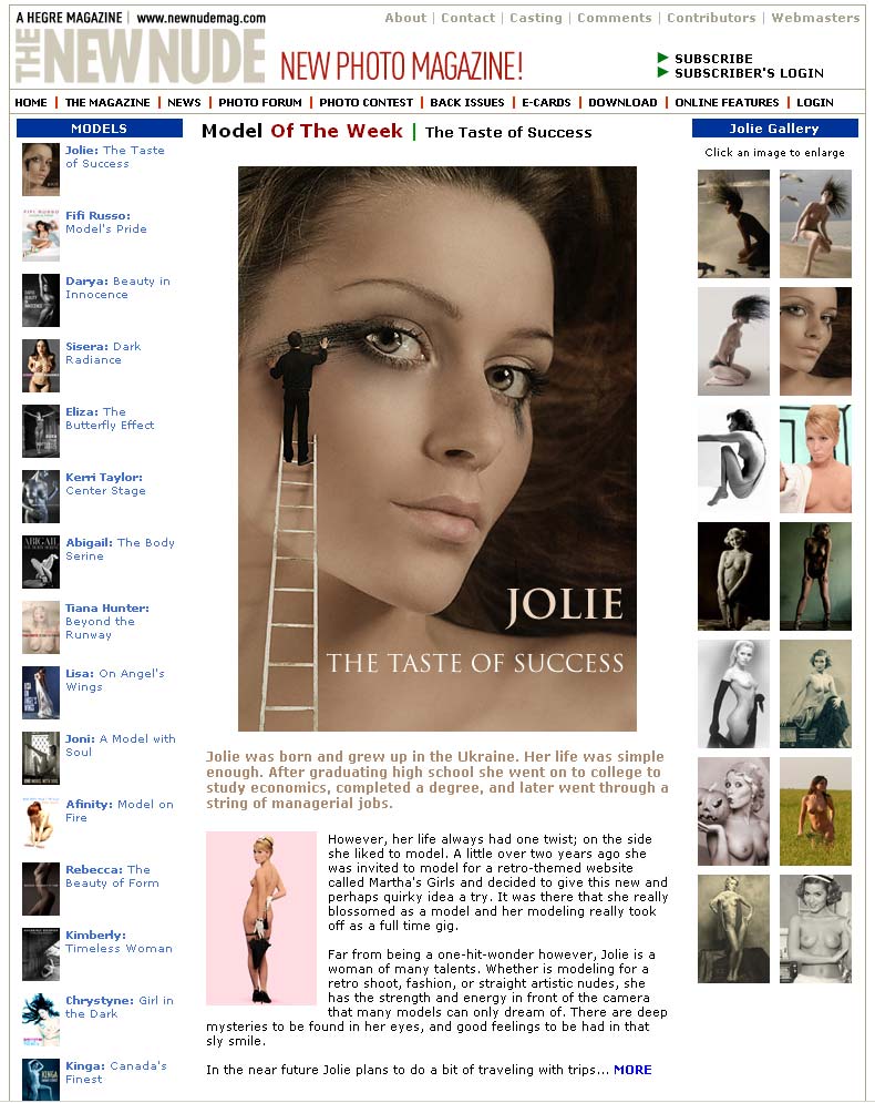 Jolie - NewNudeMag - model of the week.