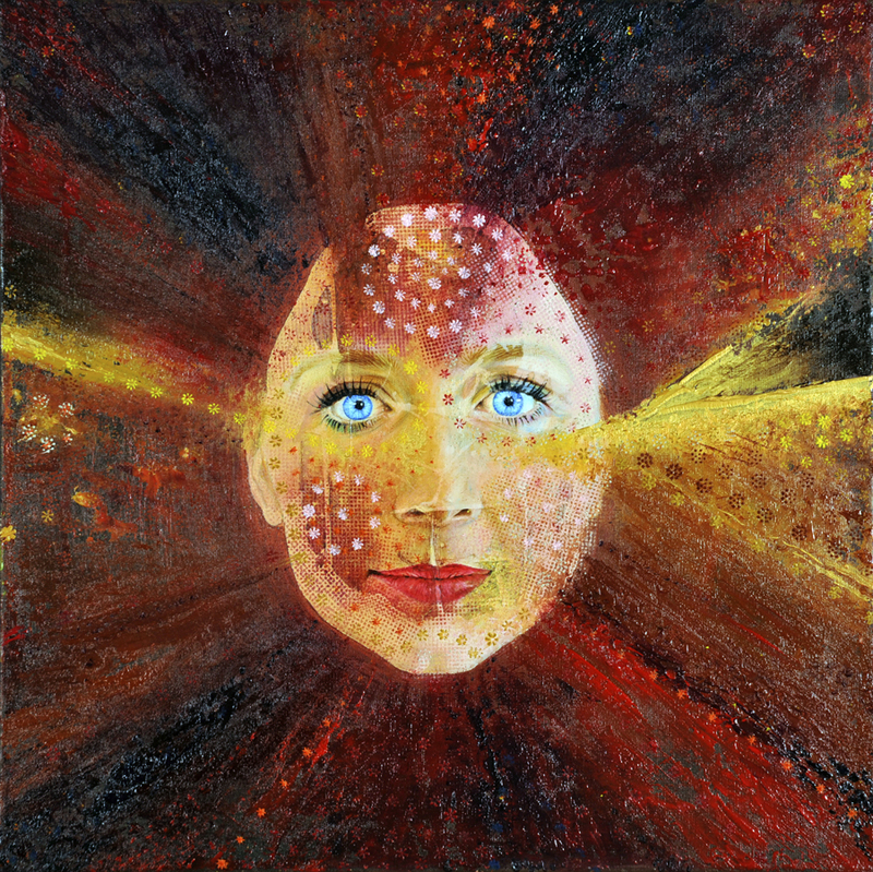 Brazilian Artist - Space girl - Oil on canvas - 20 x 20 in.