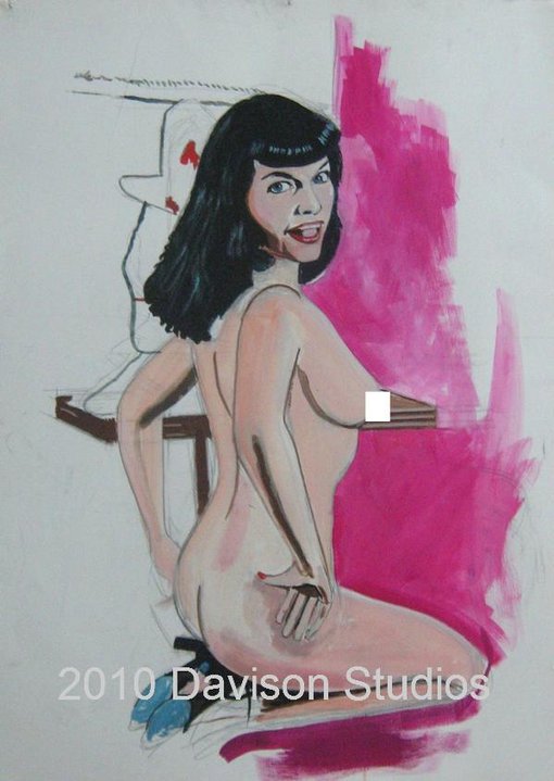 Paul Davison - Betie Page,watercolor